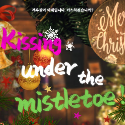 Kissing under the mistletoe!